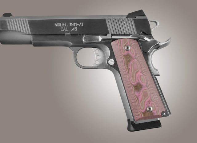 Hogue 1911 Colt Govt. Model G-10 Gun Grip G-Mascus Pink Lava - Hogue