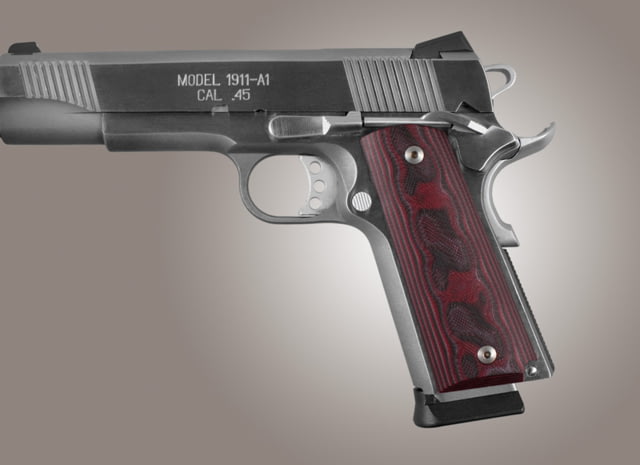 Hogue 1911 Colt Govt. Model G-10 Gun Grip G-Mascus Red Lava - Hogue
