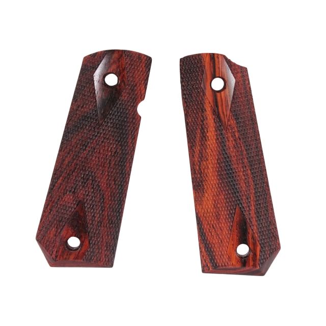 Hogue 1911 Govt. Ambidextrous Safety Cut Grip Model Bobtail Checkered Coco Bolo - Hogue