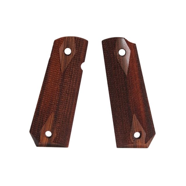 Hogue 1911 Govt. Ambidextrous Safety Cut Grip Model Bobtail Checkered Goncalo - Hogue