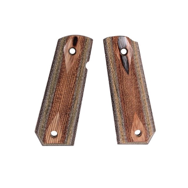Hogue 1911 Govt. Ambidextrous Safety Cut Grip Model Bobtail Checkered Lamo Camo - Hogue