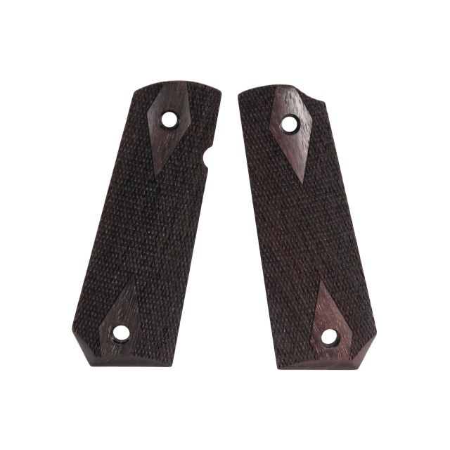 Hogue 1911 Govt. Ambidextrous Safety Cut Grip Model Bobtail Checkered Rosewood - Hogue