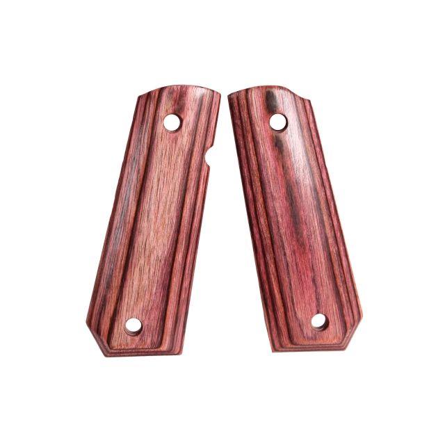 Hogue 1911 Govt. Ambidextrous Safety Cut Grip Model Bobtail Smooth Rosewood Laminate - Hogue