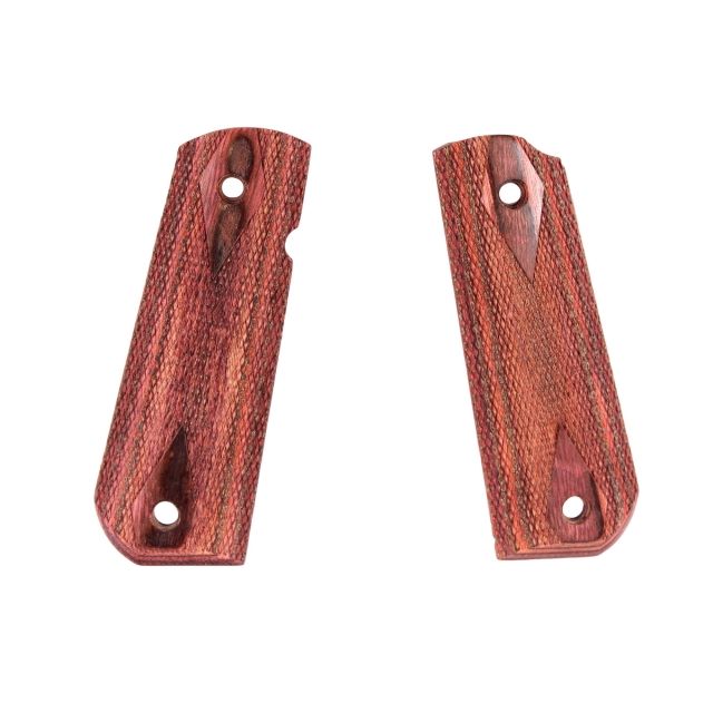 Hogue 1911 Govt. Ambidextrous Safety Cut Grip Model Round Heel Checkered Rosewood Laminate - Hogue