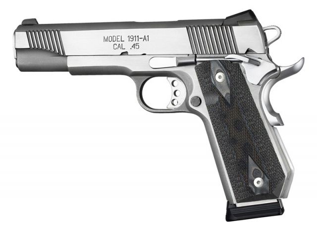 Hogue 1911 Govt. Grip Model Bobtail Checkered G10 G-Mascus Black/Grey - Hogue