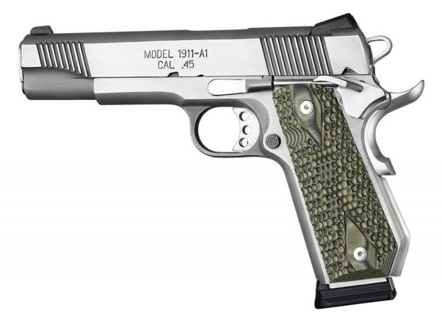 Hogue 1911 Govt. Grip Model Bobtail Piranha G10 G-Mascus Green Lava - Hogue