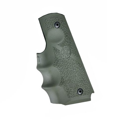 Hogue 1911 Govt. Laser Enhanced Grip Green Laser Govt. 1911 Model Rubber Grip with Finger Grooves OD Green Green - Hogue