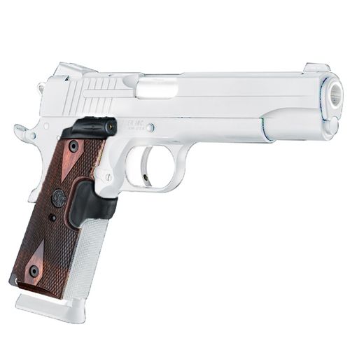 Hogue 1911 Govt. Laser Enhanced Grip Green Laser Reinforced Rosewood Checkered Rosewood - Hogue