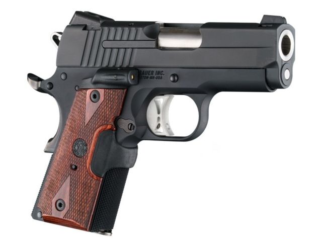 Hogue 1911 Officers Laser Enhanced Grip Red Laser Checkered Reinforced Rosewood Rosewood - Hogue