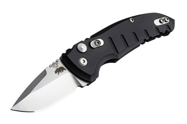Hogue Hogue A01-Microswitch 1.95in Drop Point Blade Tumble Finish Alum Frame Matte Black - $179.96 at Optics Planet