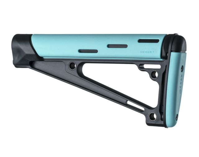 Hogue AR-15/M-16 OverMolded Fixed Buttstock - Fits A2 Buffer Tube Aqua