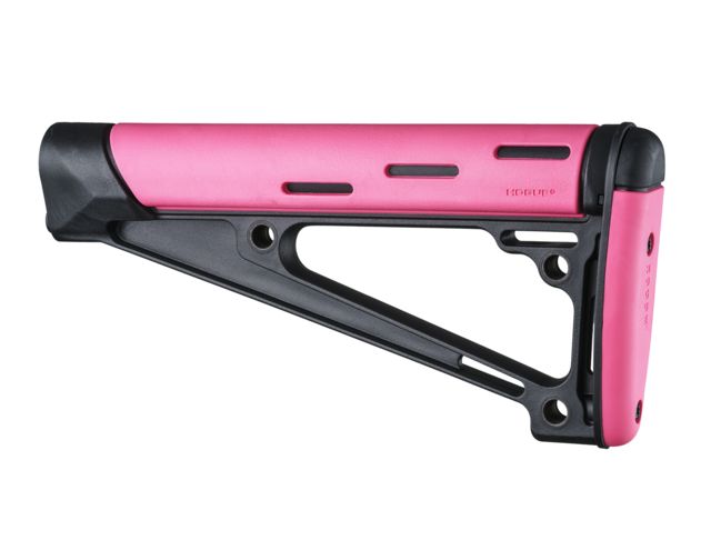 Hogue AR-15/M-16 OverMolded Fixed Buttstock - Fits A2 Buffer Tube Pink