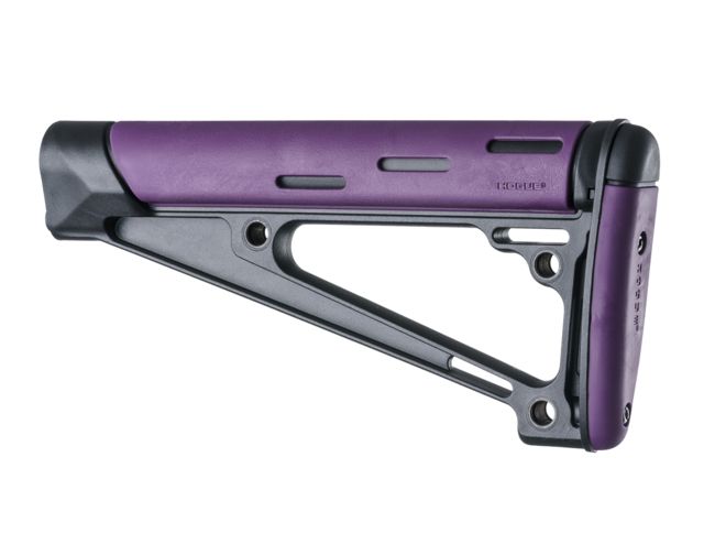 Hogue AR-15/M-16 OverMolded Fixed Buttstock - Fits A2 Buffer Tube Purple