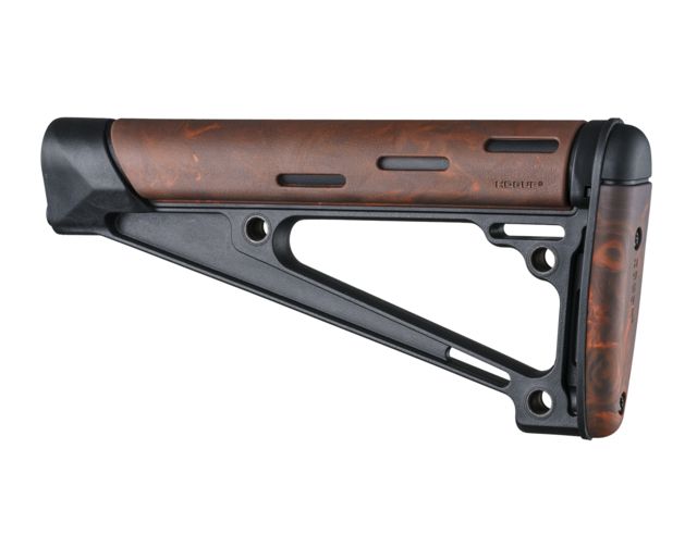 Hogue AR-15/M-16 OverMolded Fixed Buttstock - Fits A2 Buffer Tube Red Lava - Hogue
