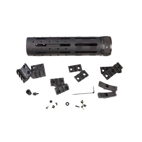 Hogue AR-15/M-16 Knurled Aluminum OAL 3 Gun Free Float Forend Extension 8in. Overall Length w/Accessories Black 190593 - Hogue