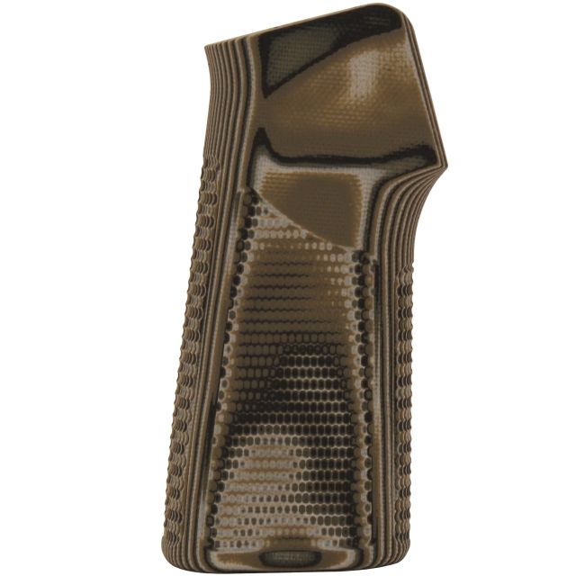 Hogue AR15/M16 15 Degree Vertical No Finger Groove GripPiranha Grip G10 G-Mascus Green - Hogue