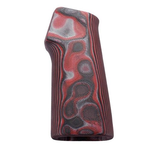 Hogue AR15/M16 15 Degree Vertical No Finger Groove GripSmooth G10 G-Mascus Red Lava - Hogue