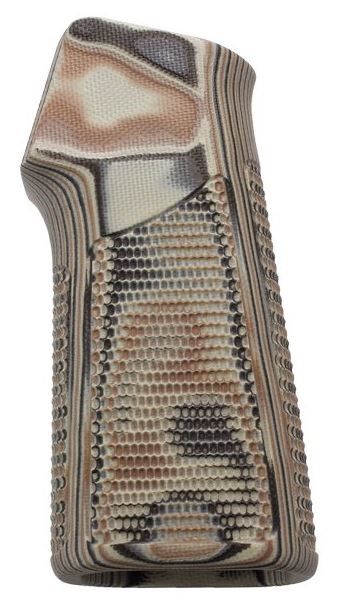 Hogue AR15/M16 15 Degree Vertical No Finger Groove GripPiranha Grip G10 G-Mascus Dark Earth - Hogue