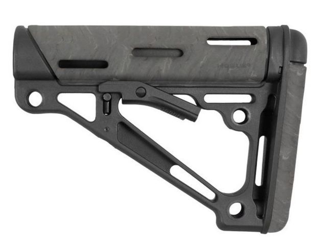 Hogue AR15/M16 OverMold Collapsible Buttstock Fits Comm. Buffer Tube Ghillie Green Rubber - Hogue