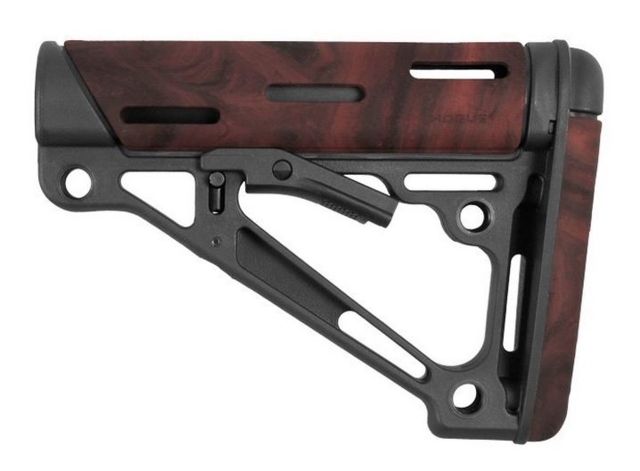 USED Hogue AR15/M16 OverMold Collapsible Buttstock Fits Comm. Buffer Tube Red Lava Rubber  EDEMO1 Used Condition Fair Scratches - Hogue