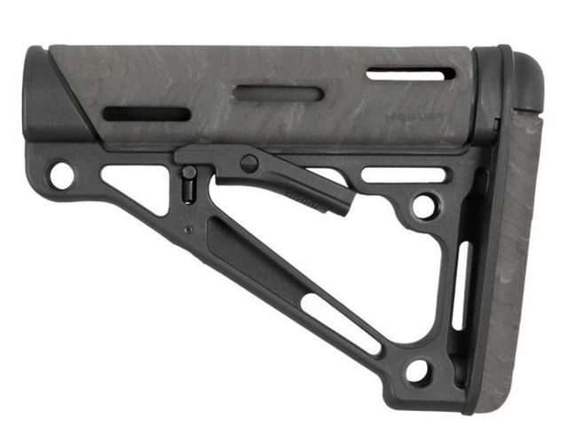 Hogue AR15/M16 OverMold Collapsible Buttstock Fits Mil-Spec Buffer Tube Ghillie Green Rubber - Hogue
