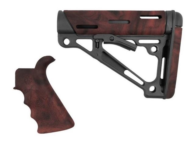 EDEMO Hogue AR15/M16 Kit Beavertail Grip and OverMold Collapsible Buttstock Rifle Rubber Red Lava  EDEMO2 - Hogue