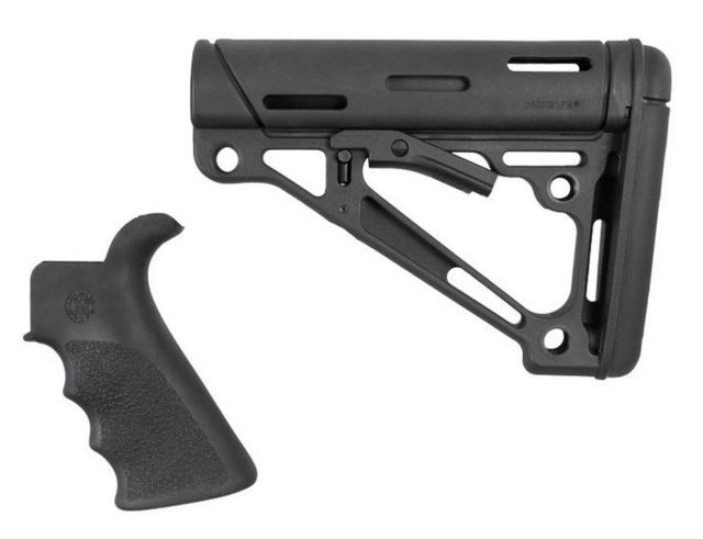 EDEMO Hogue AR15/M16 Kit Beavertail Grip and OverMold Collapsible Buttstock Rifle Rubber Black  EDEMO8 - Hogue