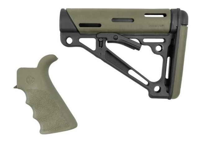 EDEMO Hogue AR15/M16 Kit Beavertail Grip and OverMold Collapsible Buttstock Rifle Rubber OD Green  EDEMO2 - Hogue