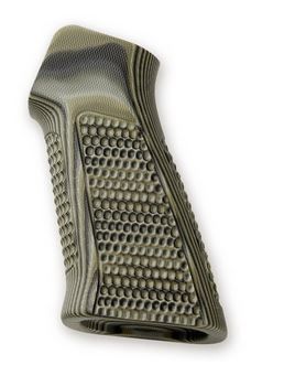 Hogue AR15 / M16 No Finger Groove Piranha Grip G10 G-Mascus Green - Hogue
