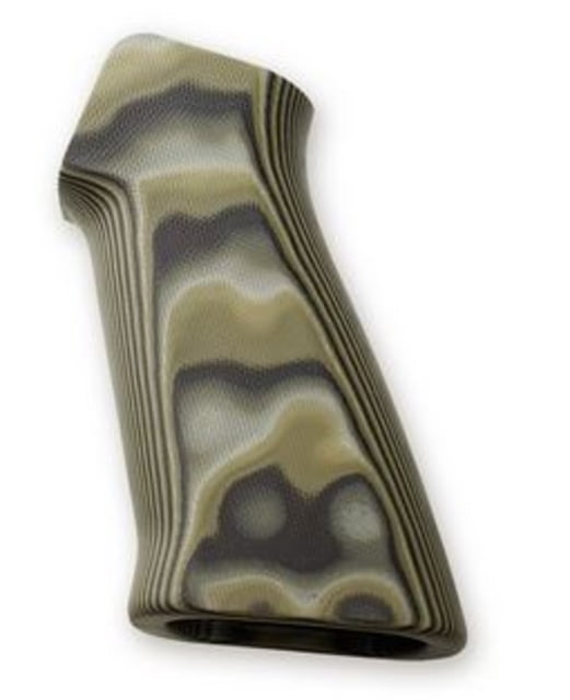 Hogue AR15 / M16 No Finger Groove Smooth G10 G-Mascus Green - Hogue