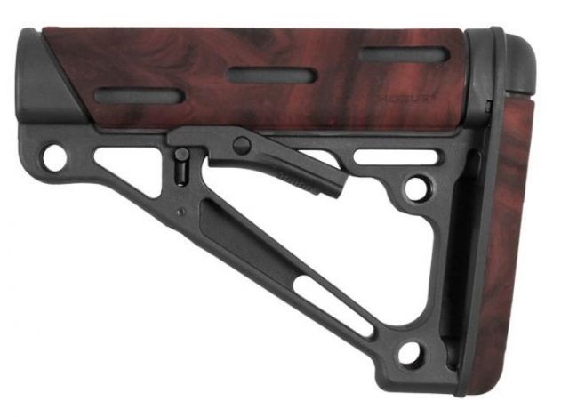 Hogue AR15/M16 OverMold Collapsible Buttstock Fits Mil-Spec Buffer Tube Red Lava Rubber - Hogue