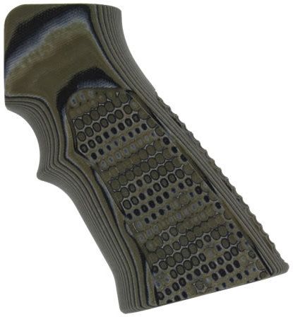 Hogue AR15 / M16 Piranha Grip G-10 - G-Mascus Green - Hogue