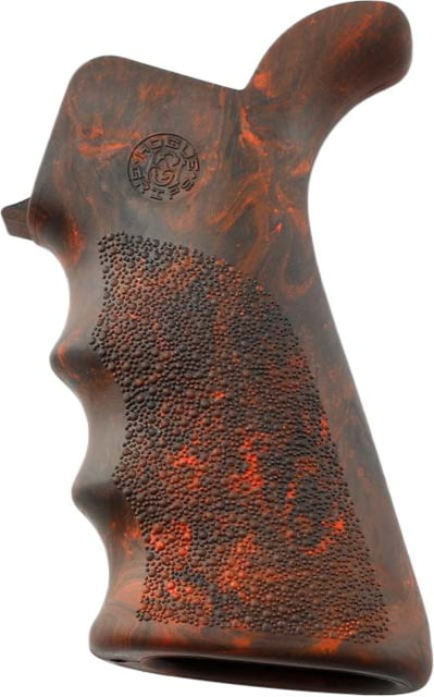 USED Hogue AR-15/M-16 Rubber Grip Beavertail with Finger Grooves Rubber Red Lava  EDEMO2 Used Condition Like New - Hogue