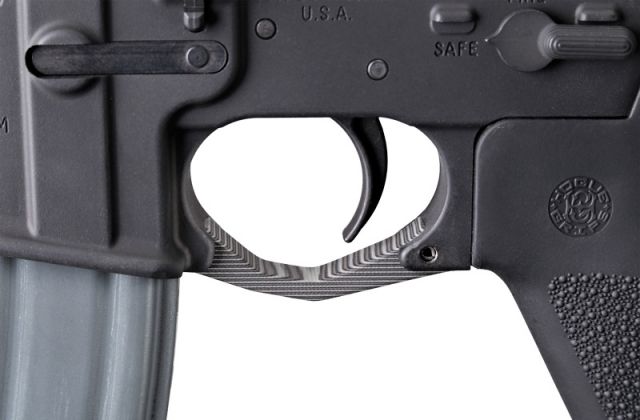 Hogue AR-15 / M-16 G10 Trigger Guard Contoured - G-Mascus Black/Grey - Hogue