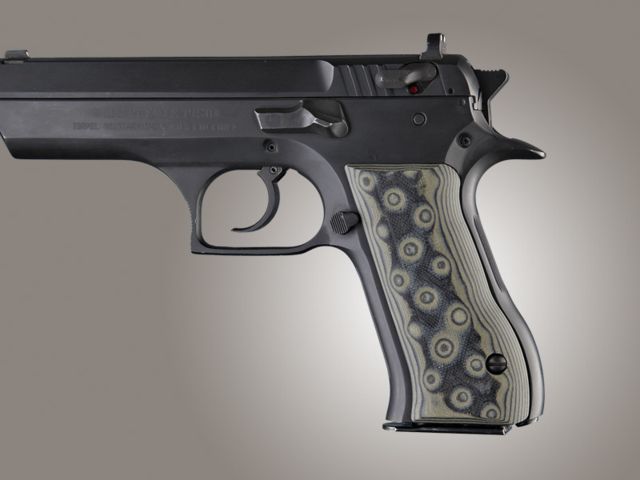 Hogue Baby Eagle .40 / 9mm Jericho & Uzi Eagle G-10 - G-Mascus OD Green Camo - Hogue