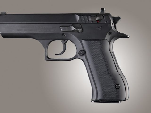 Hogue Baby Eagle .40 / 9mm Jericho & Uzi Eagle G-10 - Solid Black - Hogue