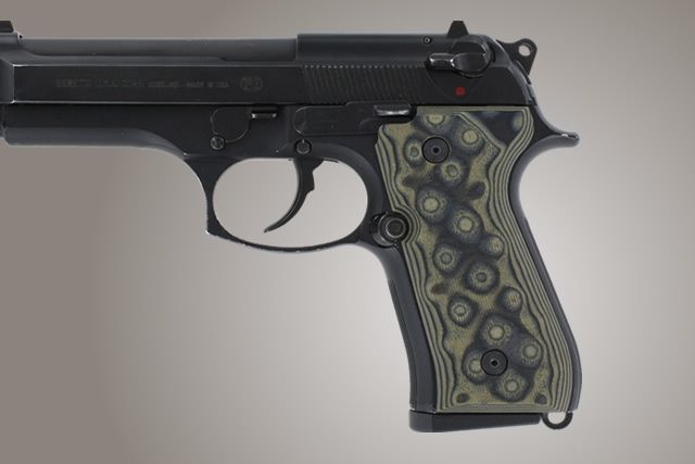 Hogue Beretta 92FS G-10 - G-Mascus OD Green Camo