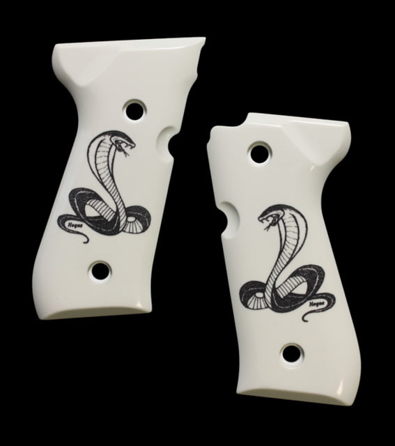 Hogue Beretta 92 Scrimshaw Ivory Polymer - Cobra Snake - Hogue
