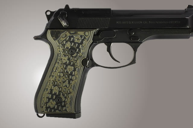 Hogue Beretta 92FS Chain Link G-10 - G-Mascus Green - Hogue