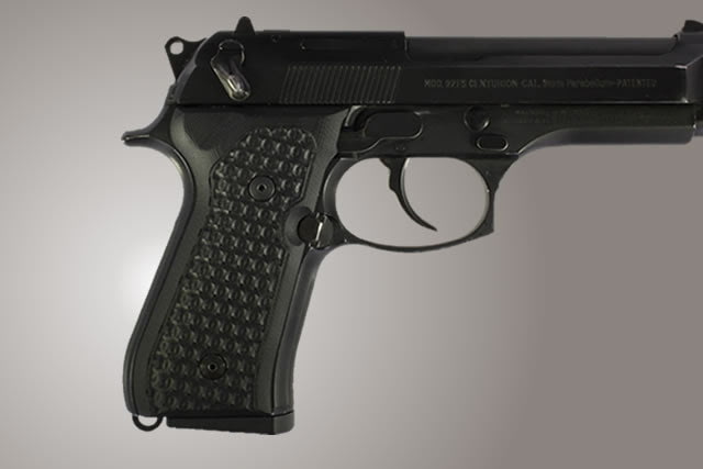 Hogue Beretta 92FS Chain Link G-10 - Solid Black - Hogue