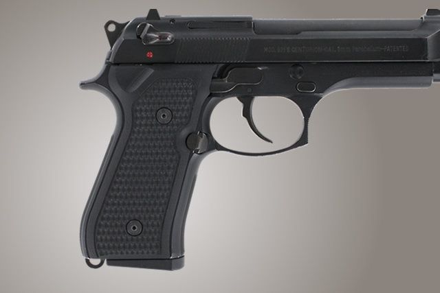 Hogue Beretta 92FS Piranha Grip G-10 - Solid Black - Hogue