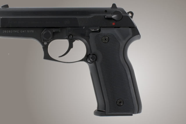 Hogue Beretta Cougar 8045 Checkered Aluminum - Matte Black Anodized - Hogue