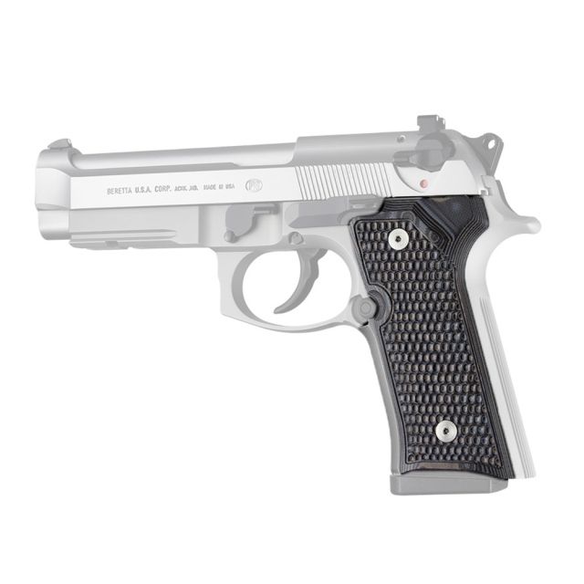 Hogue Beretta M9A3 Handgun Grip Vertec Panels Piranha G10 - G-Mascus Black/Grey - Hogue