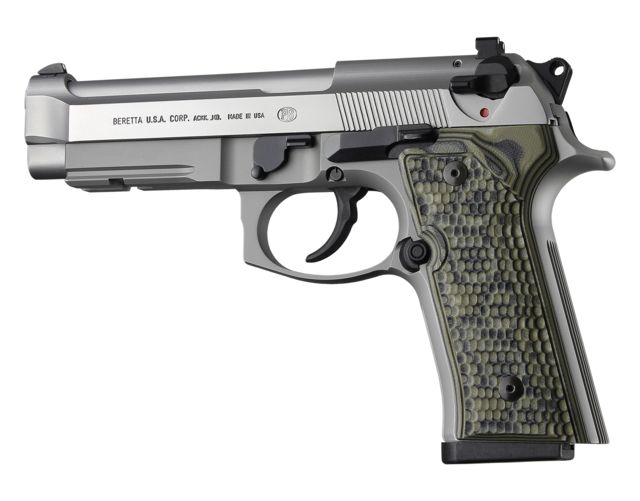 Hogue Beretta M9A3 Handgun Grip Vertec Panels Piranha G10 - G-Mascus Green Lava - Hogue
