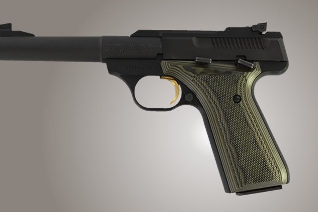 Hogue Browning Buckmark Checkered G-10 - OD Green Camo