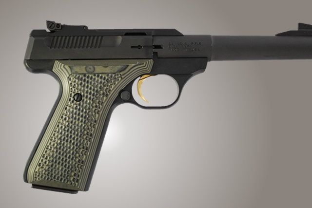 Hogue Browning BuckMark Piranha Grip G-10 - G-Mascus Green - Hogue