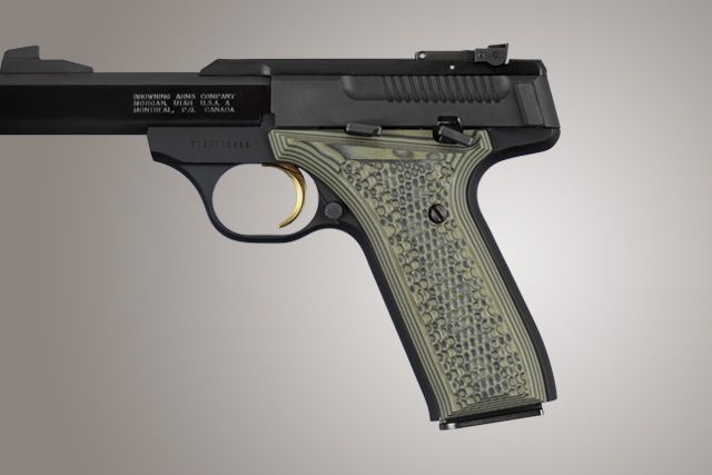 Hogue Browning BuckMark URX Piranha Grip G-10 - G-Mascus Green - Hogue