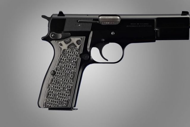 Hogue Browning Hi-Power Piranha Grip G-10 - G-Mascus Black/Gray - Hogue