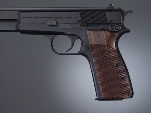 Hogue Browning Hi-Power Rosewood Checkered