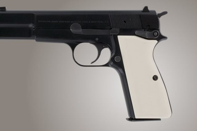 Hogue Browning Hi-Power Smooth Ivory Polymer - Hogue